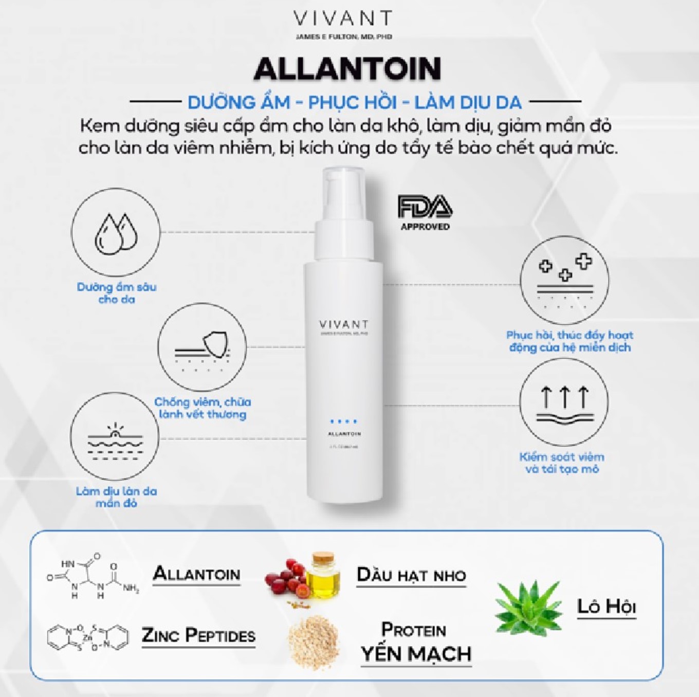 Sữa dưỡng ẩm Vivant Allantoin Lotion 