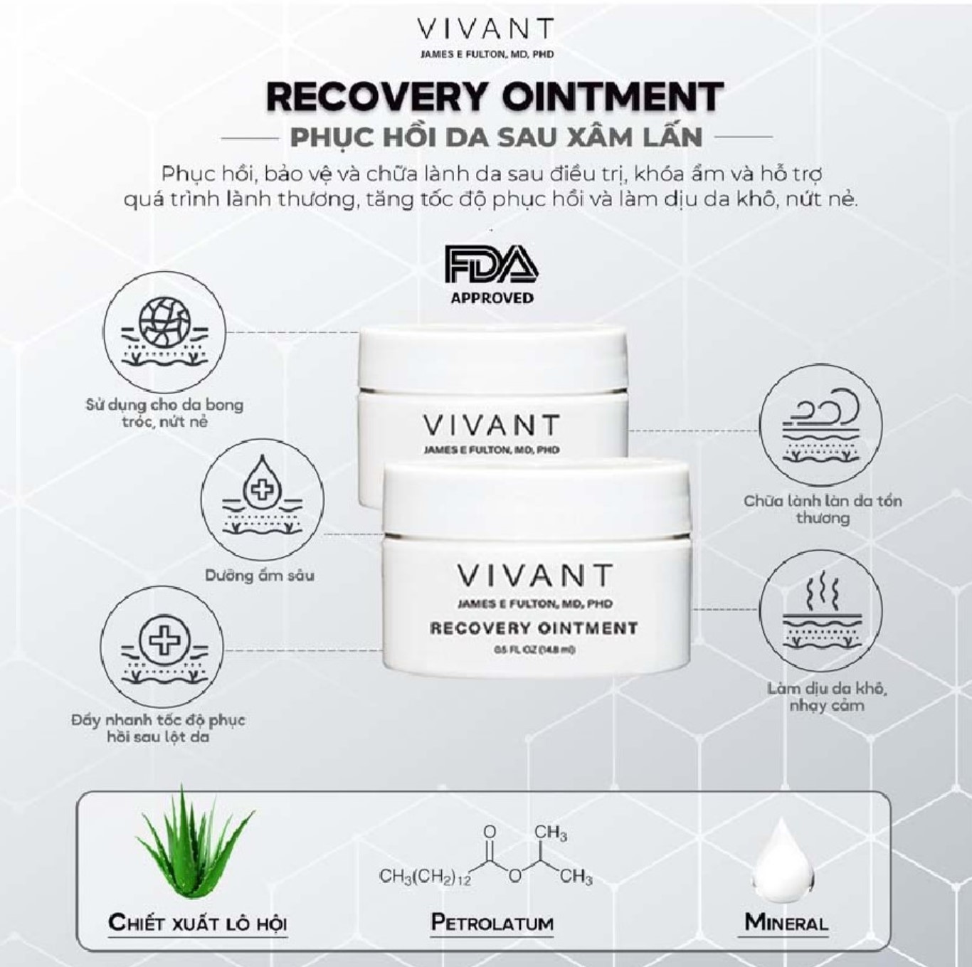 Kem dưỡng ẩm phục hồi Vivant Recovery Ointment 